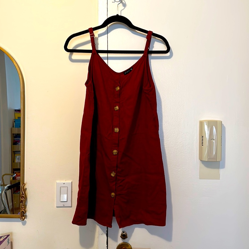 Linen Cotton On red/Burgundy Dress